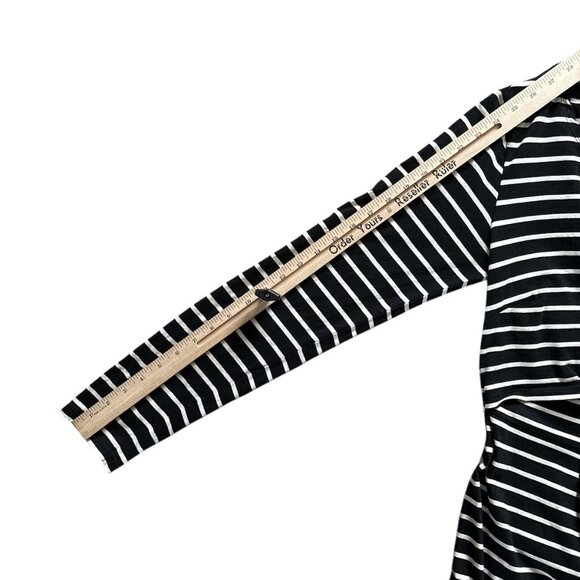 Boob Dress Womens Large Black White Stripe Nursing Maternity Organic Cotton - Picture 8 of 9